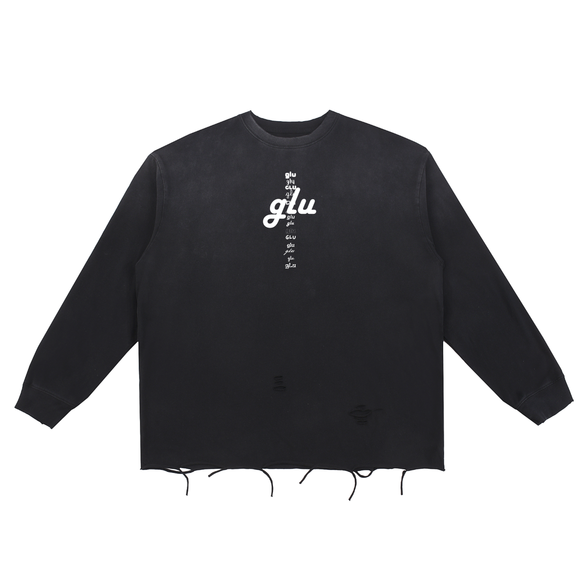 snow wash raw edge cotton t-shirt