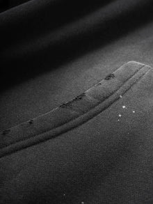 vintage wash frayed fleece hoodie